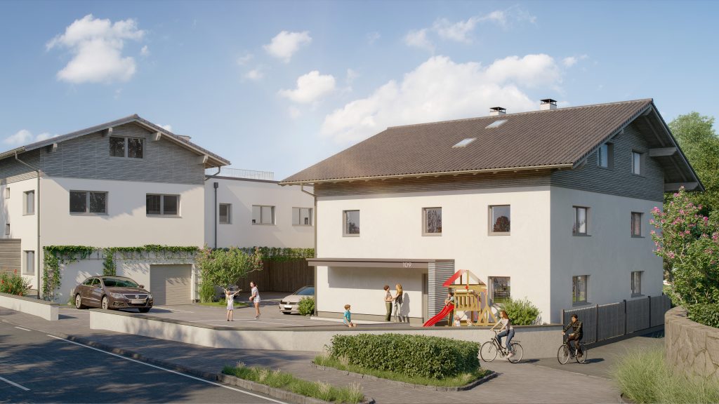 In Oberndorf kann demnächst mit dem Vertrieb der 6 Wohnungen und dem Büro begonnen werden.